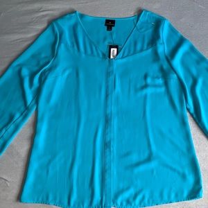 Blue button down blouse